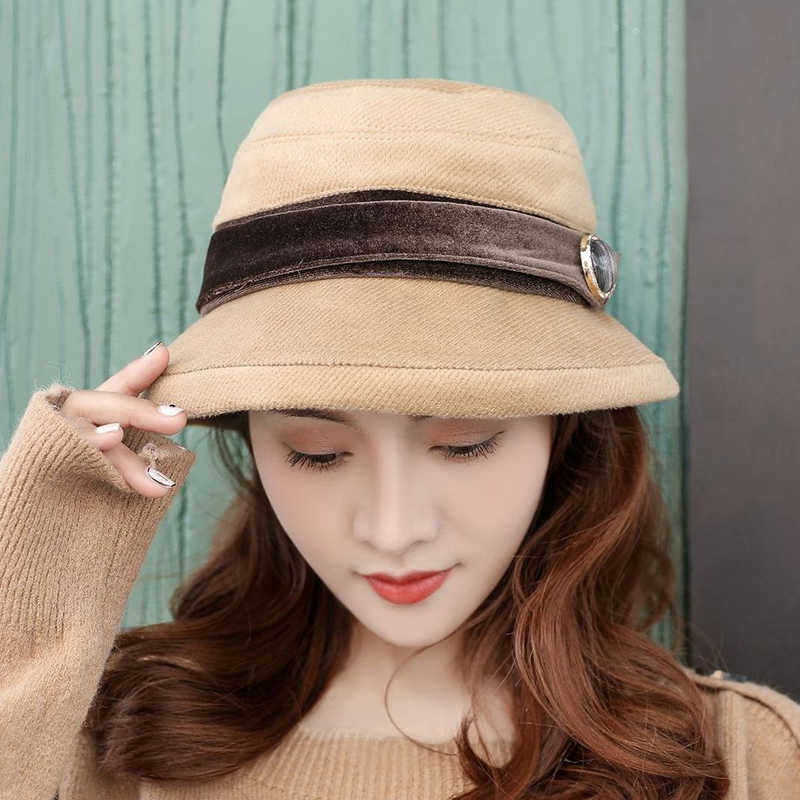 Women-Summer-Crimped-Sun-Protection-Wide-Brimmed-Bucket-Hat-Fisherman-Cap-1410337