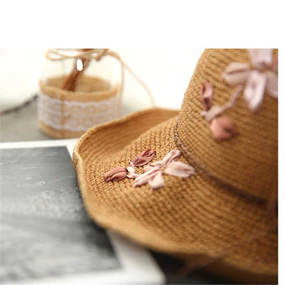 Women-Summer-Foldable-Rafi-Straw-Hat-Outdoor-Breathable-Anti-UV-Sunscreen-Bucket-Hat-1283699