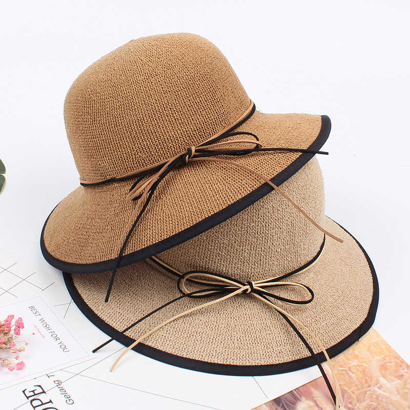 Women-Summer-Foldable-Wide-Brim-Beach-Sun-Hat-Breathable-Sunscreen-Bucket-Hat-1285226