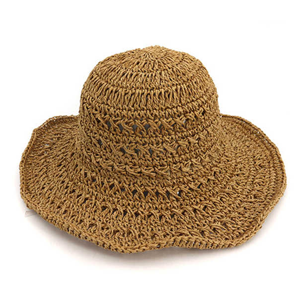 Women-Summer-Hollow-Out-Bucket-Hat-Outdoor-Dress-Beach-Folding-Woven-Visor-1268354