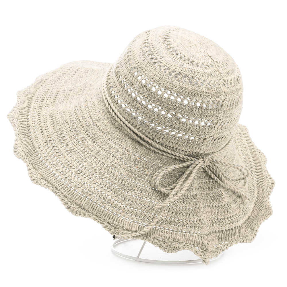 Women-Summer-Knitting-Bowknot-Wide-Brim-Bucket-Hat-Casual-Sunhade-Beach-Cap-Fisherman-Hat-1284090