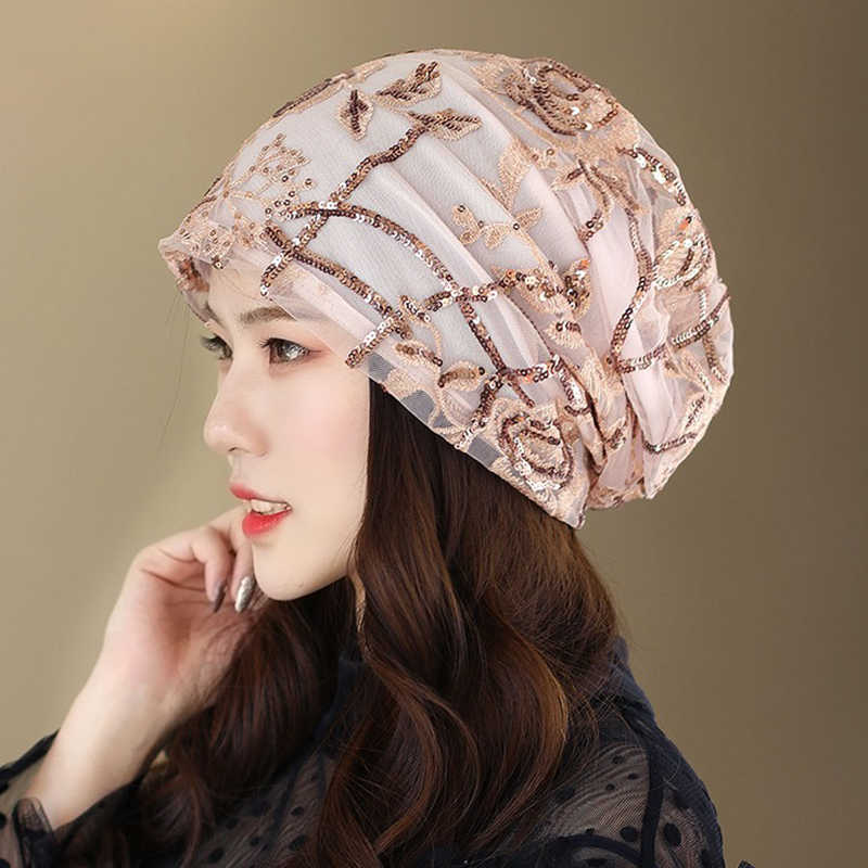 Women-Summer-Lace-and-Cotton-Breathable-Beanie-Cap-Vintage-Earmuffs-Flexible-Turban-Hat-1436194