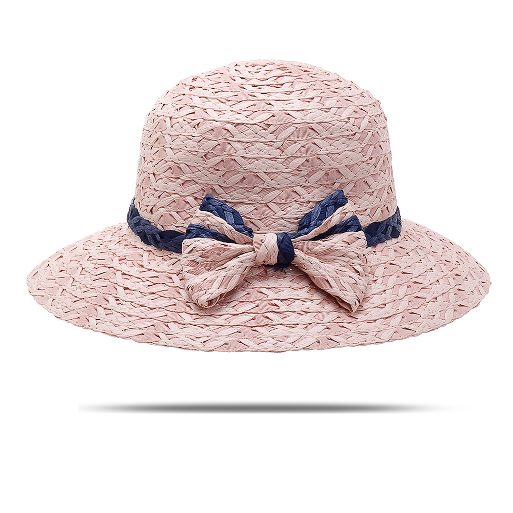 Women-Summer-Outdoor-Bow-Wide-Brim-Straw-Hat-Breathable-Sunshade-Beach-Hat-1309946