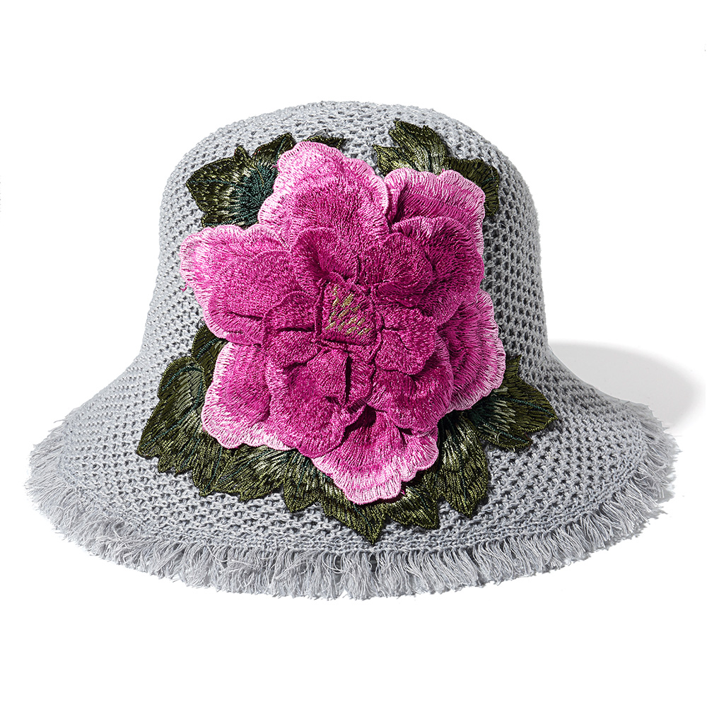 Women-Summer-Outdoor-Breathable-Embroidered-Flower-Wide-Brim-Hat-Tassel-Visor-Hat-1321038