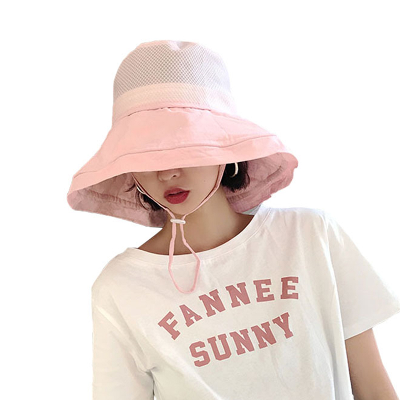 Women-Summer-Outdoor-Breathable-Mesh-Wide-Brim-Bucket-Hat-Foldable-UV-Protection-Visor-Hat-1311946