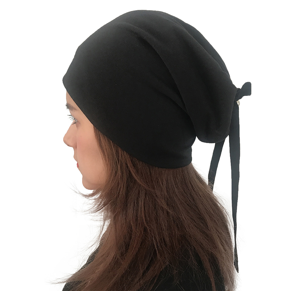 Women-Summer-Plain-Color-Turban-Hat-Casual-Bow-Skullcap-Beanie-Caps-1367527