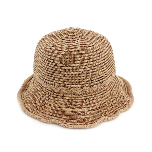 Women-Summer-Stripe-Hollow-Out-Breathable-Bucket-Caps-Folding-Weave-Sunshade-Beach-Hats-1270209