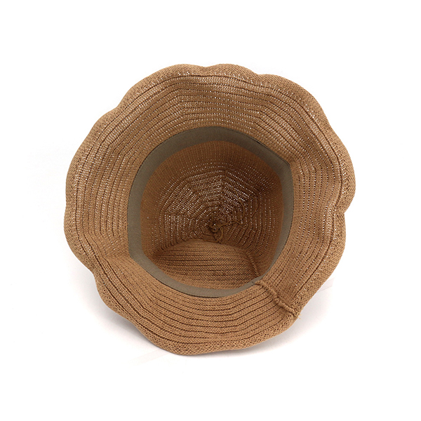 Women-Summer-Stripe-Hollow-Out-Breathable-Bucket-Caps-Folding-Weave-Sunshade-Beach-Hats-1270209