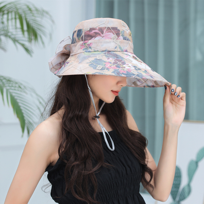 Women-Summer-Sunshade-Lace-Bucket-Hat-Outdoor-Large-Brim-Sunscreen-Fisherman-Cap-1432417