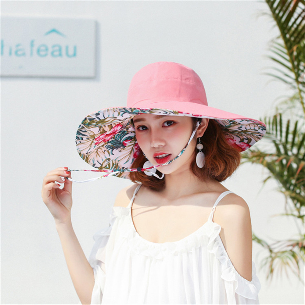 Women-Summer-Travel-Wide-Brim-Visor-Hat-UV-Protection-Printing-Sunshade-Hat-1301704