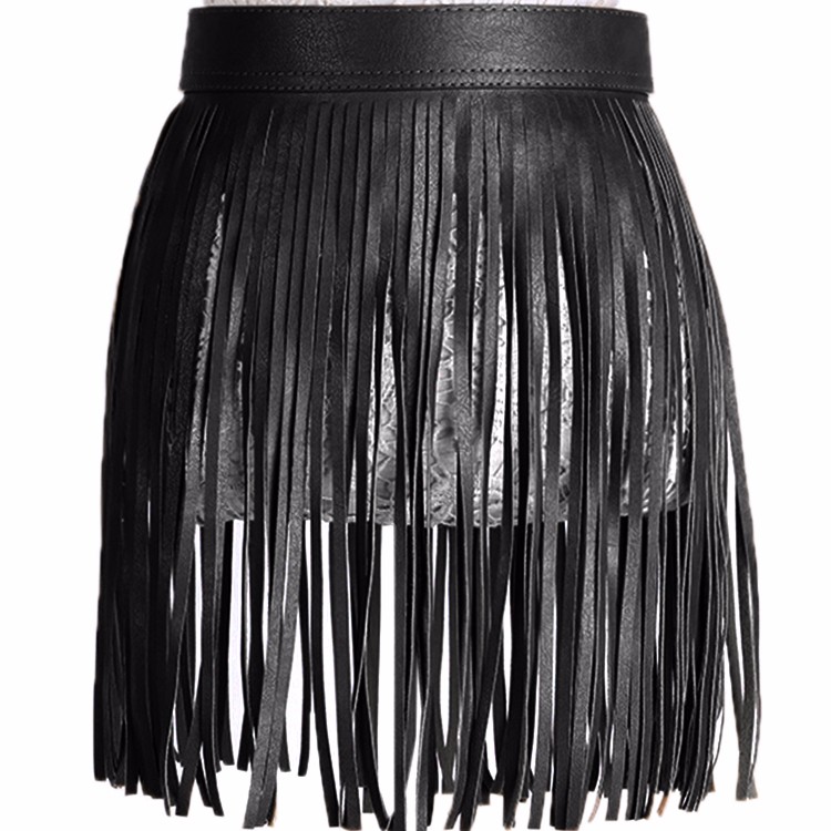 Women-Tassel-Fringed-Belts-Leather-Snap-Button-Buckles-1064994