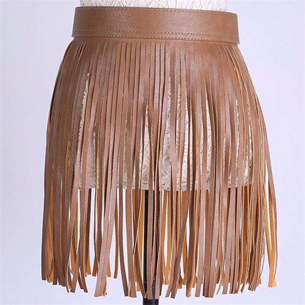 Women-Tassel-Fringed-Belts-Leather-Snap-Button-Buckles-1064994