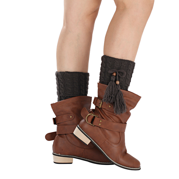 Women-Twist-Knitted-Knee-Short-Boot-Socks-Leg-Warmer-High-Boot-Socks-Flanging-Crochet-1205959