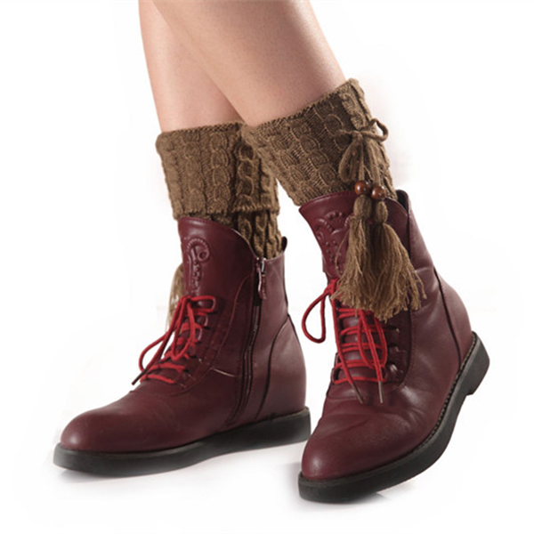 Women-Twist-Knitted-Knee-Short-Boot-Socks-Leg-Warmer-High-Boot-Socks-Flanging-Crochet-1205959