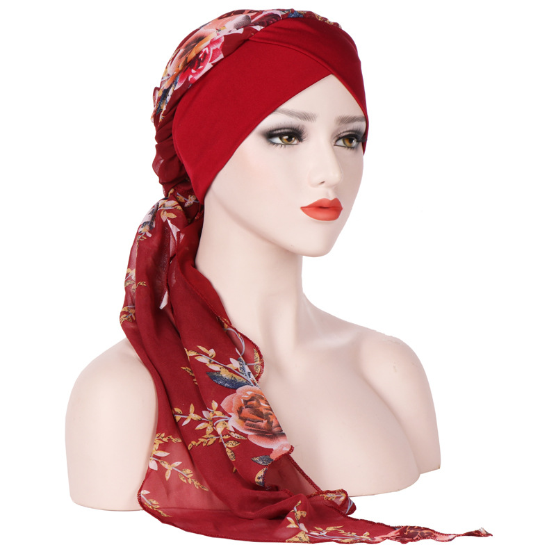 Women-Vintage-Floral-Bandaged-Turban-Hat-Double-Sided-Bohemia-Headscarf-1348388