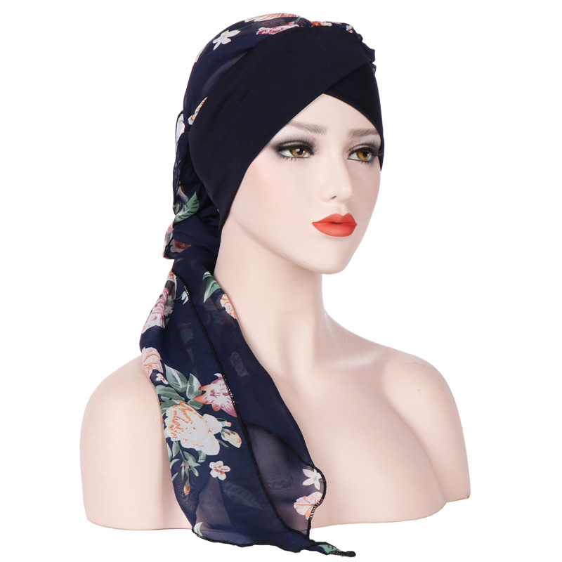 Women-Vintage-Floral-Bandaged-Turban-Hat-Double-Sided-Bohemia-Headscarf-1348388