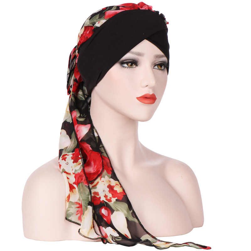 Women-Vintage-Floral-Bandaged-Turban-Hat-Double-Sided-Bohemia-Headscarf-1348388