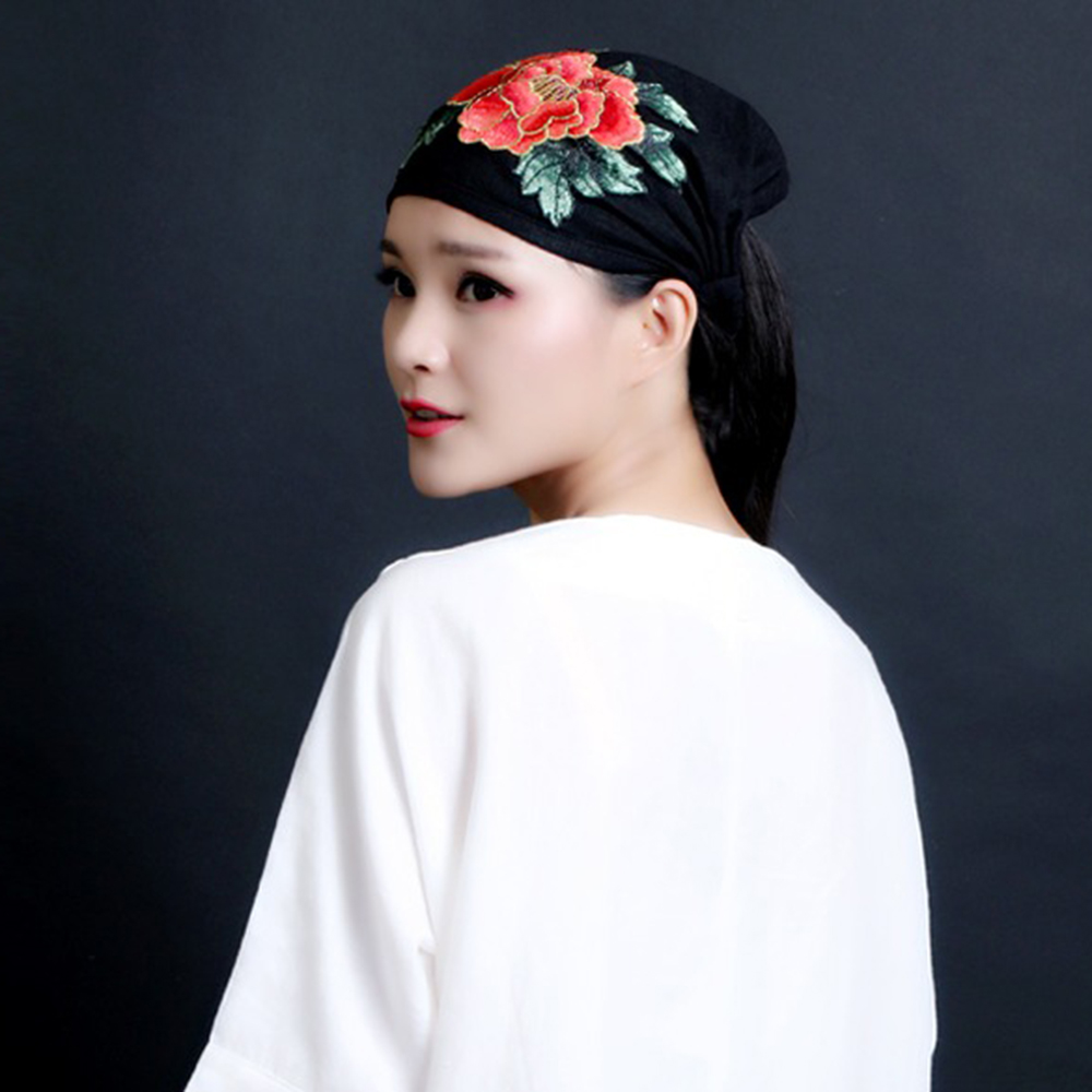 Women-Vintage-Floral-Peony-Embroidered-Beanie-Caps-Fashion-Classic-Outdoor-Turban-Hat-1296937