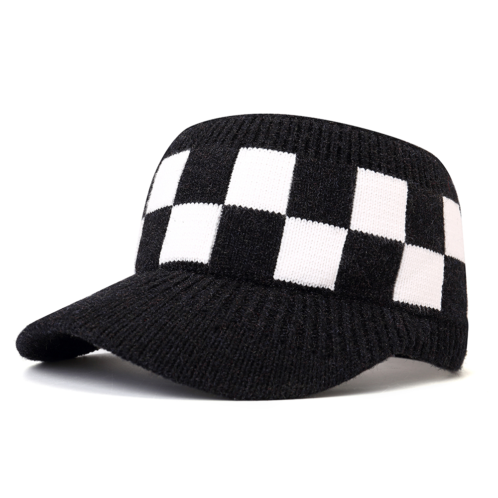 Women-Warm-Grid-Knitted-Ponytail-Hat-Outdoor-Riding-Sport-Golf-Knit-Hat-Baseball-Cap-1375441