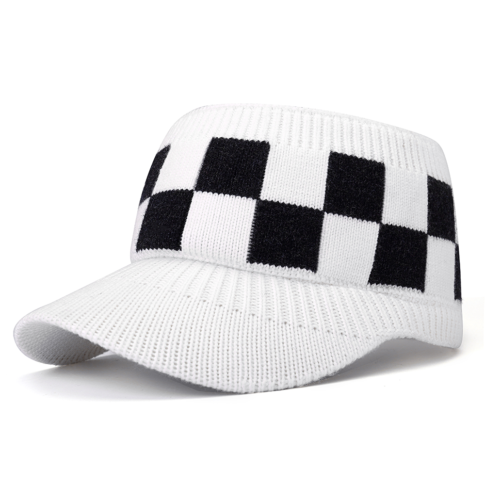 Women-Warm-Grid-Knitted-Ponytail-Hat-Outdoor-Riding-Sport-Golf-Knit-Hat-Baseball-Cap-1375441