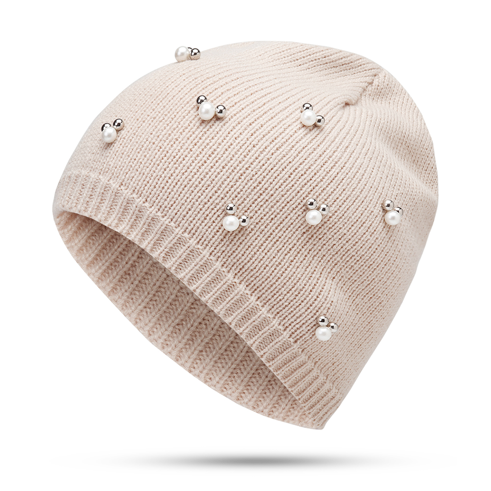 Women-Warm-Pearl-Deco-Knitted-Hat-Knit-Beanie-Cap-1406400