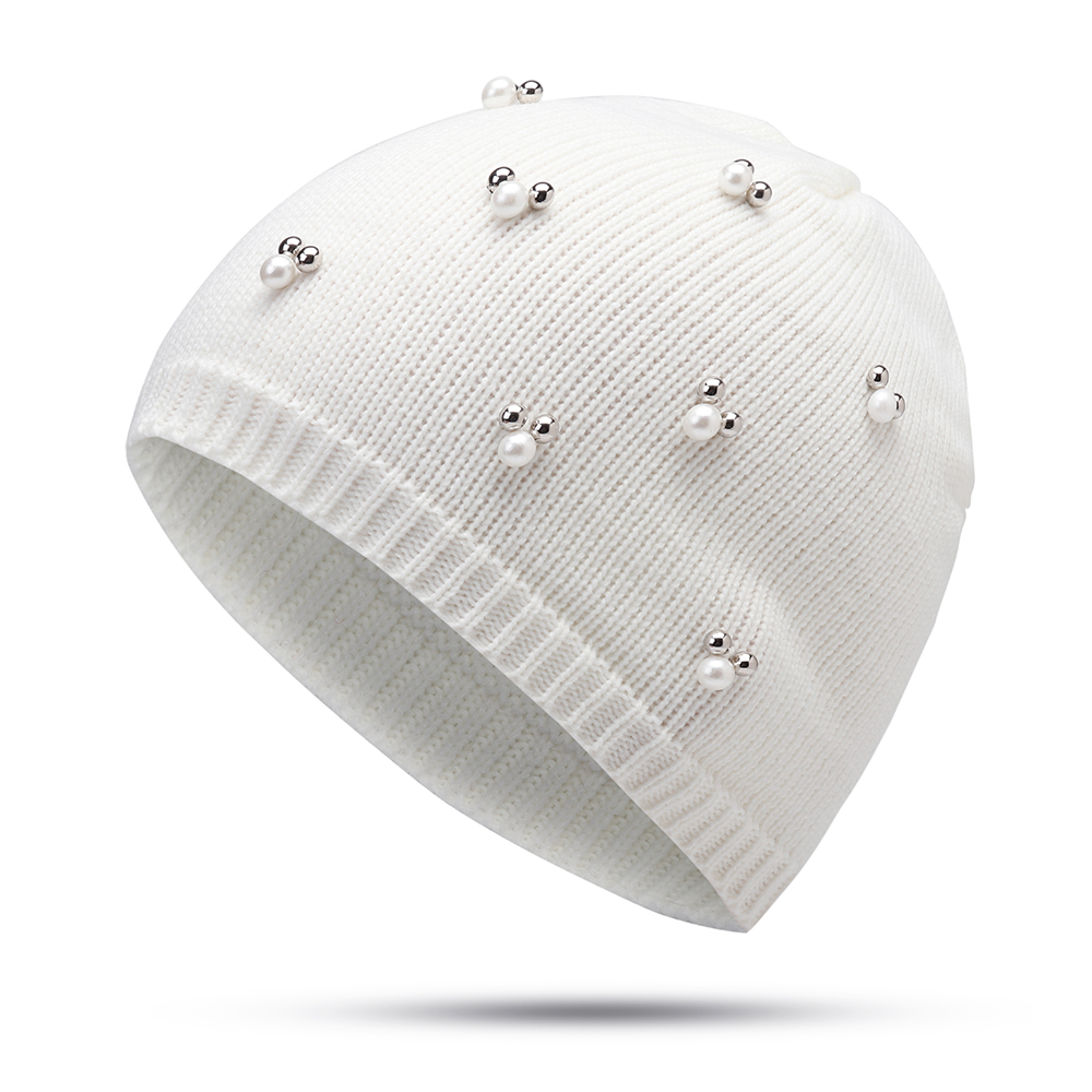 Women-Warm-Pearl-Deco-Knitted-Hat-Knit-Beanie-Cap-1406400