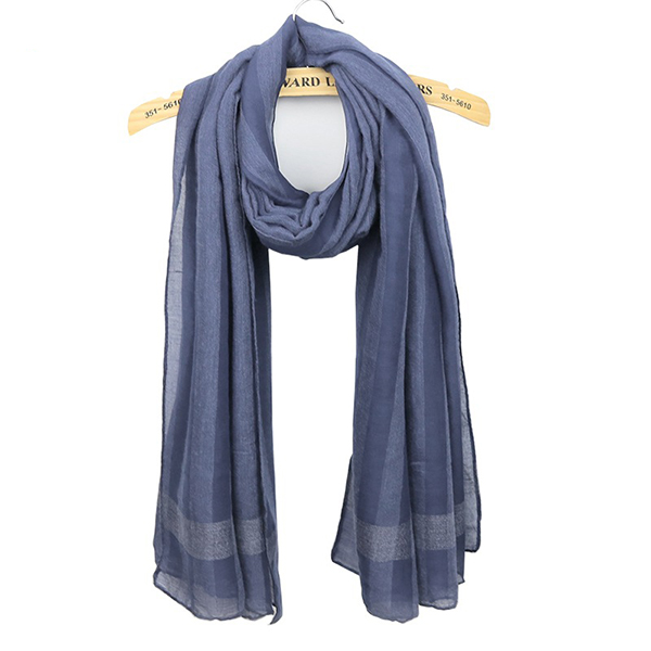 Women-Warm-Stripes-Cotton-Shawl-Travel-Leisure-Big-Size-Square-Scarf-1188662