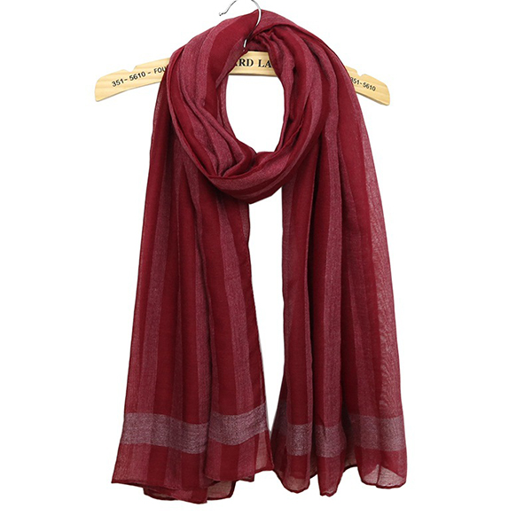 Women-Warm-Stripes-Cotton-Shawl-Travel-Leisure-Big-Size-Square-Scarf-1188662