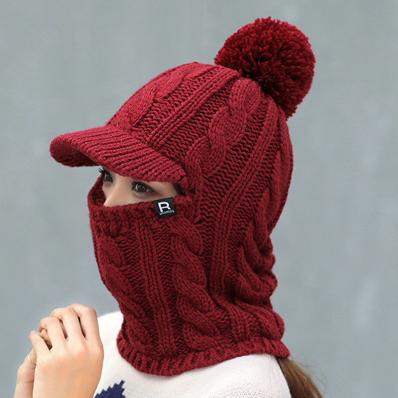 Women-Winter-Outdoor-Warm-Headpiece-Multifunction-Knitted-Hat-Face-Mask-Knit-Cap-1365909