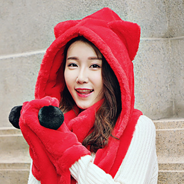 Women-Winter-Thicken-Scarf-Wrap-Hat-Gloves-Set-One-Piece-Woolen-Warm-Ourdoors-Long-Hooded-Scarf-1211210