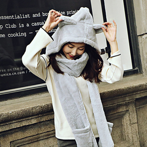 Women-Winter-Thicken-Scarf-Wrap-Hat-Gloves-Set-One-Piece-Woolen-Warm-Ourdoors-Long-Hooded-Scarf-1211210