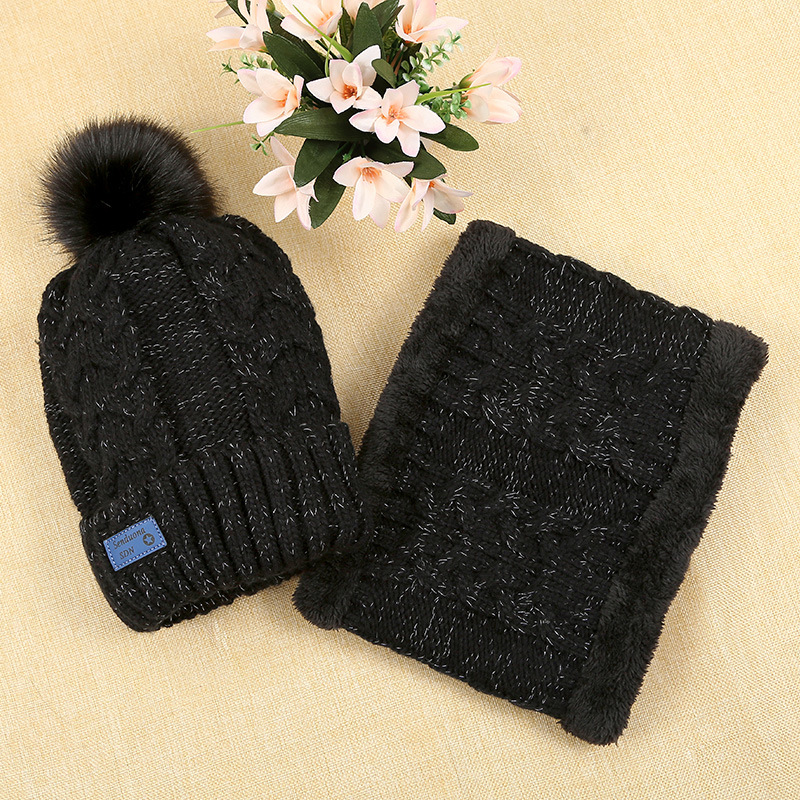 Women-Winter-Thicken-Warm-Knitted-Hat-And-Collar-Scarf-Set-Casual-Windproof-Adjustable-Hat-1211313