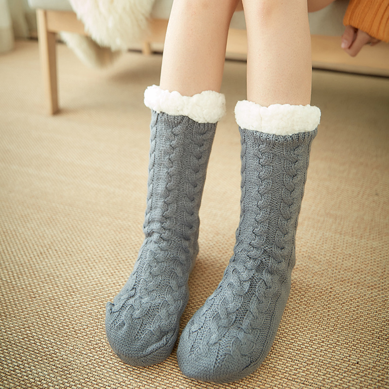 Women-Winter-Thickening-Warm-Casual-Socks-Non-Slip-Silicone-Middle-Tube-Socks-1376957