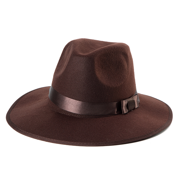 Women-ladies-Cotton-Blend-Jazz-Felt-Fedora-Cap-Wide-Brim-Bowler-Trilby-Panama-Hat-1065256