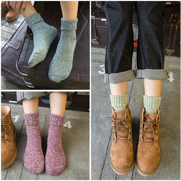 Women-s-Plain-Breathable-Deodorization-Knit-Wool-Cozy-Crew-Socks-Combed-Cotton-Sock-1227818