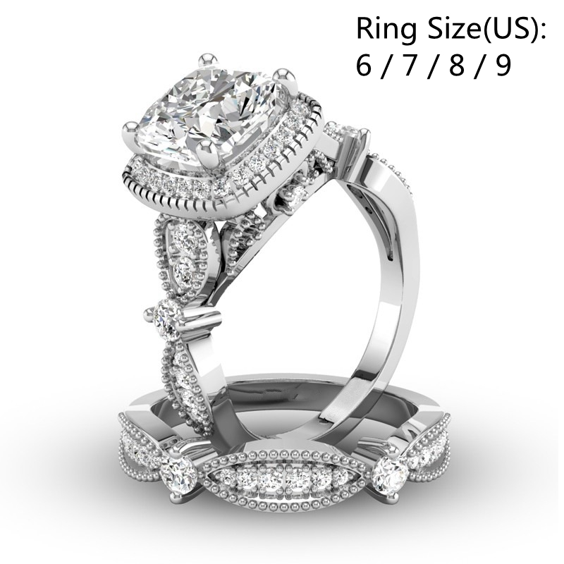 Womens-2Pcs-Trendy-Zircon-Geometric-Leaves-Ring-Set-Full-Rhinestone-Jewelry-Gift-1266751