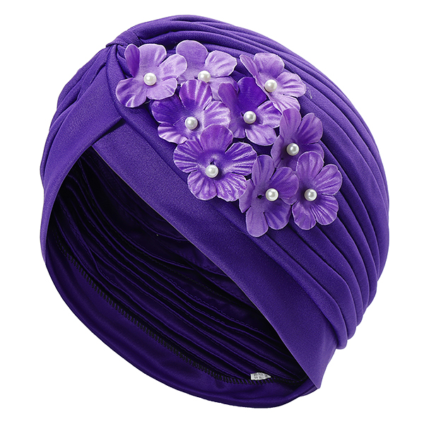 Womens-Flower-Slouch-Skull-Caps-Stretchable-Earmuffs-Bonnet-Hat-with-Paillette-Turban-1260278