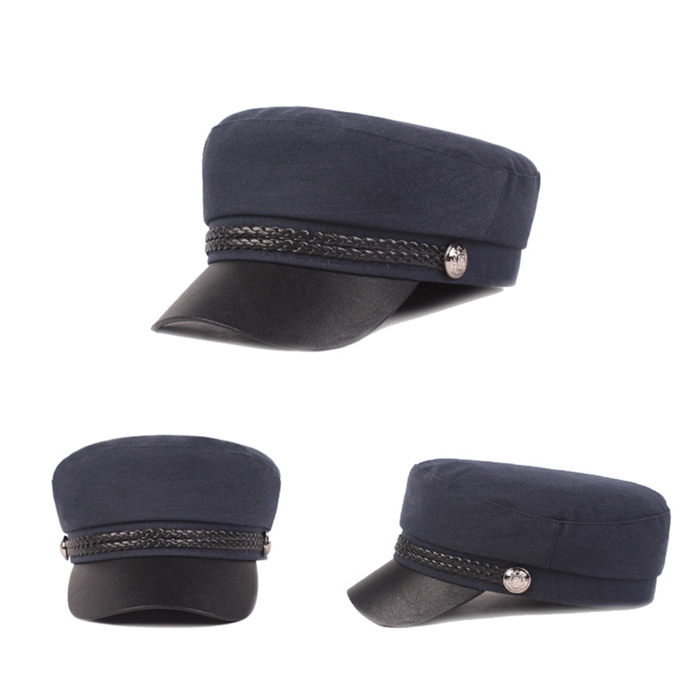 Womens-Leather-Jacket-Navy-Cap-Flat-Hats-Retro-Military-Cap-1527074