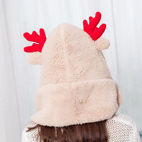 Womens-Vintage-Multi-purpose-Cashmere-Antlers-Hood-Hat-Scarf-Glove-Winter-Christmas-Cartoon-Cap-1228535