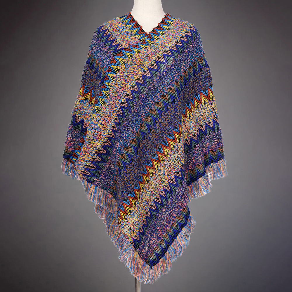 Womens-Vintage-Scarves-amp-Shawl-Color-Block-Buttoned-Crochet-Wrap-Pattern-1576699