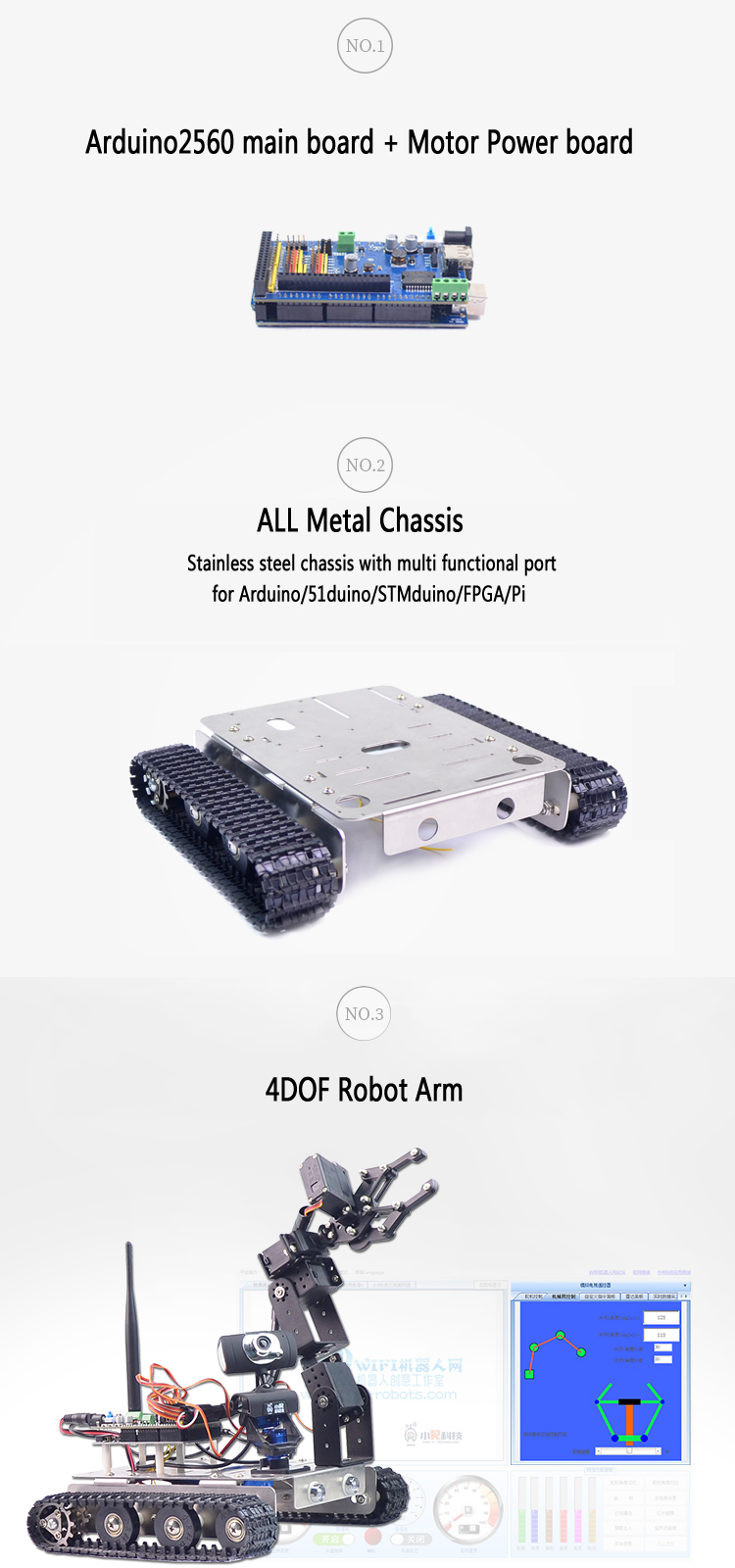 Xiao-R-GFS-DIY-Wifi-Robot-Arm-Car-Metal-Chassis-Arduino2560-RaspberryPi-3B-Board-1249958