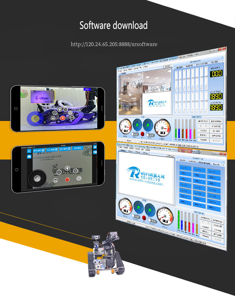 Xiao-R-WiFi-Video-Robot-Arm-Car-with-Gimbal-Camera-Raspberry-Pi-3B-Built-in-bluetooth-Wifi-Module-1257247