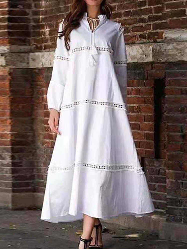 Casual-Solid-Color-Hollow-Out-Long-Sleeve-Dress-1535195