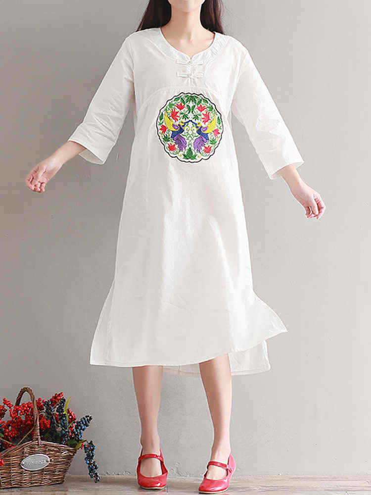 Casual-Women-Embroidered-Kaftan-Dress-Long-Sleeve-White-Navy-Pockets-Dresses-1184178