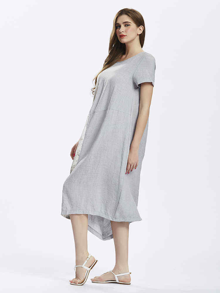 European-Style-Casual-Printed-Linen-Dress-For-Women-1045237