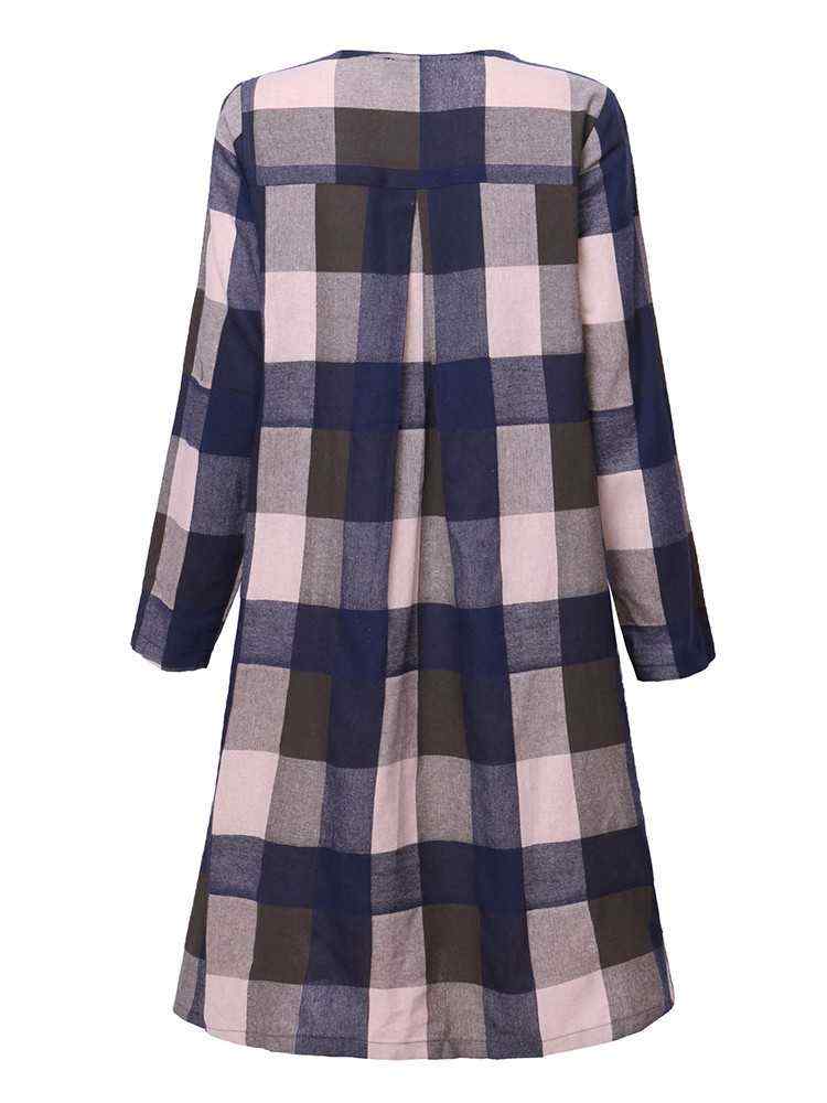 O-Newe-Plus-Size-Women-Plaid-O-Neck-Dress-1187960