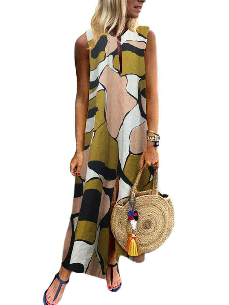 Plus-Size-Casual-Art-Print-V-neck-Sleeveless-Holiday-Maxi-Dress-1384468