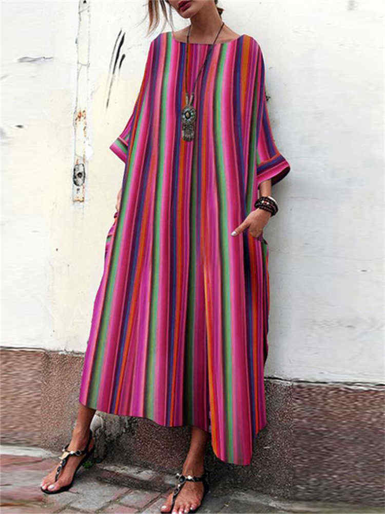 Plus-Size-Casual-Stripe-Round-Neck-Maxi-Dress-with-Pockets-1450460