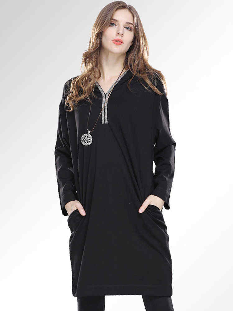 Plus-Size-Casual-Women-V-Neck-Hooded-Dresses-1240699