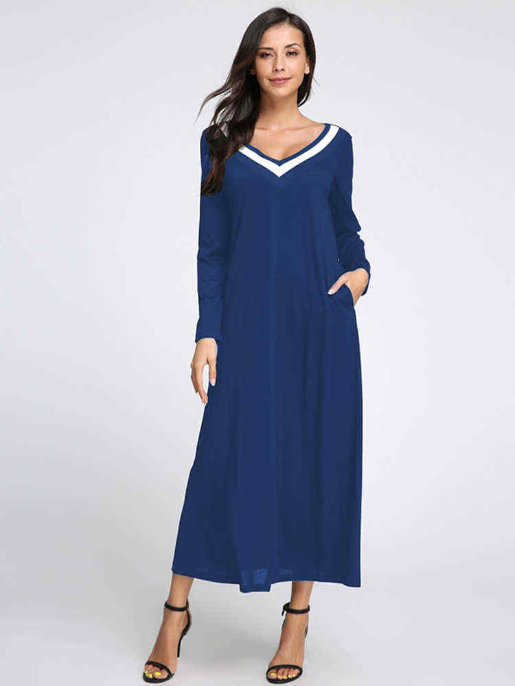 Plus-Size-Casual-Women-V-Neck-Long-Sleeve-Maxi-Dress-1203109